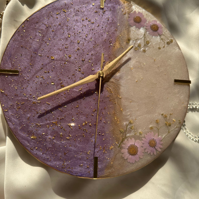 Lavender Floral Clock