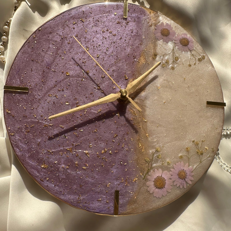 Lavender Floral Clock