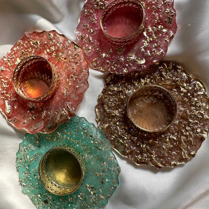 Natural Crystal Candle Holder – Calming Glow for Diwali & Festive Home Décor