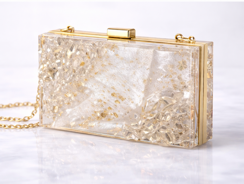 Handcrafted Crystal Clutch Purse | Luxury Handmade Evening Bag | Valentine Gift