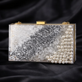 Party Cocktail Clutch | Handmade Silver Pearl Effect Evening Purse