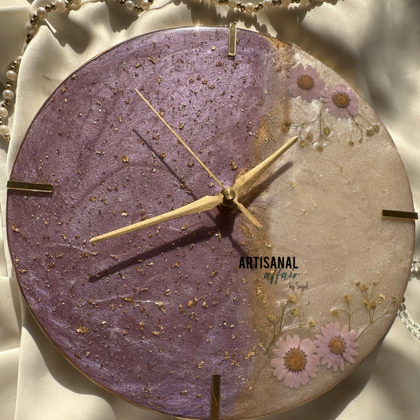 Lavender Floral Clock