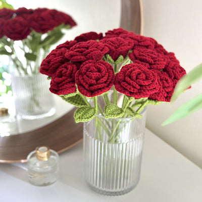 Crochet Rose | Forever Flower Gift | Valentine’s Day Rose | Knitted Rose | Romantic Handmade Gift