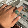 Fern Light Resin Ring | Nature-Inspired Adjustable Ring for Women | Earth Energy Botanical Jewelry | Handmade Boho Statement Ring