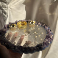Amethyst Crystal Pooja Thali with Roli Chawal Holder – Divine Diwali Aarti Plate for Positive Energy & Décor, Puja Thali for Home
