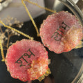 Shubh Labh Hanging – Set of 2 | 4 Inch Crystal Flower & Pearl Design | Auspicious Wall Hanging for Home, Office & Festive Decor | Perfect for Diwali & Gifting