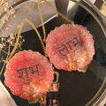 Shubh Labh Hanging – Set of 2 | 4 Inch Crystal Flower & Pearl Design | Auspicious Wall Hanging for Home, Office & Festive Decor | Perfect for Diwali & Gifting