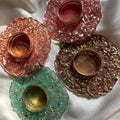 Natural Crystal Candle Holder – Calming Glow for Diwali & Festive Home Décor
