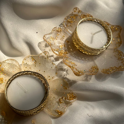 Decorative Flower Candle Holder – Create a Cozy, Festive Glow this Diwali Set of 2 | Elegant Gift for Loved Ones
